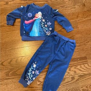 PatPat Blue Kids Pajama Set with Frozen Design